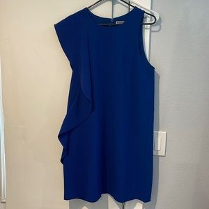Chelsea28 royal blue mini dress- single ruffle sleeve
